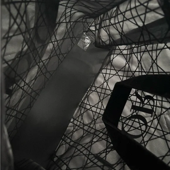 Dior Elegant Black Mesh Tote - Picture 4 of 5